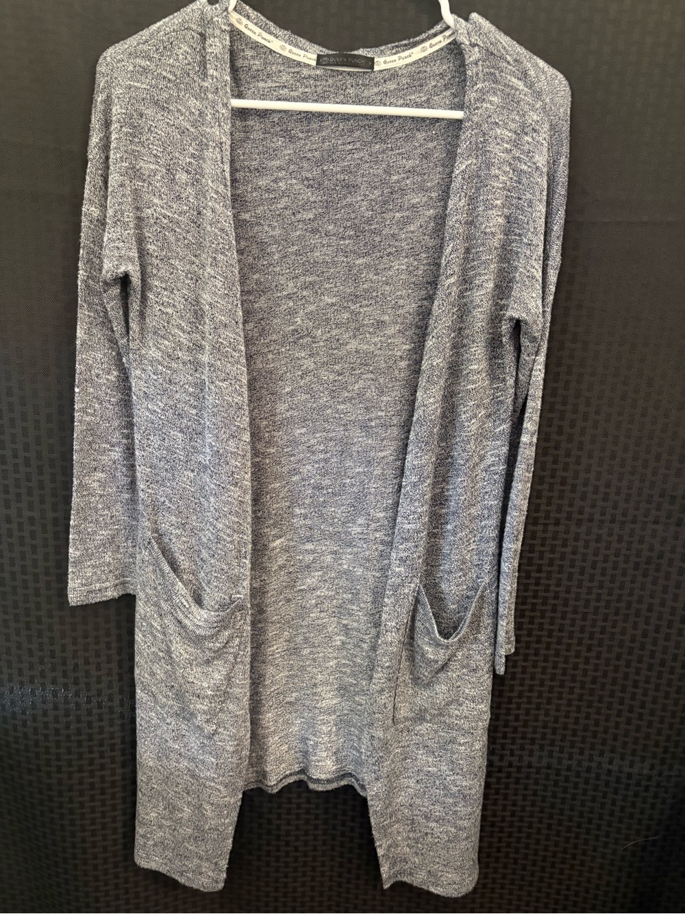 Open-Front Heather Gray Longline Women's Cardigan